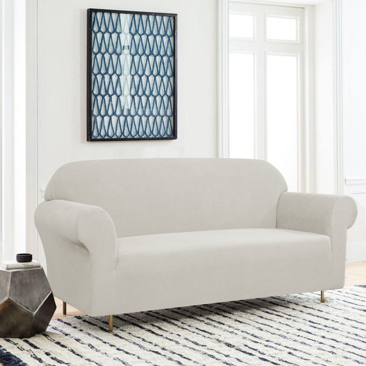 Winston Porter Dlerfeut Jacquard Box Cushion Sofa Slipcover & Reviews